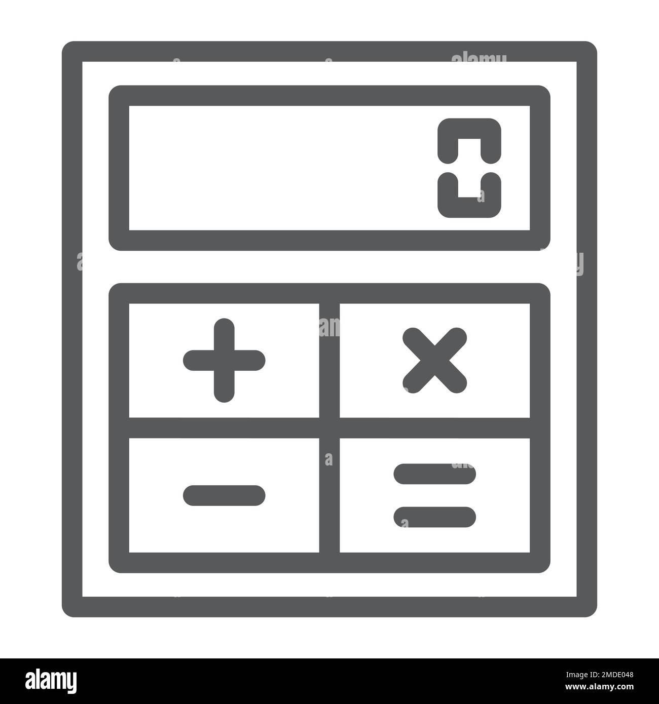 Icona linea calcolatrice online, finanza e banche, segno calcolatrice,  grafica vettoriale, un motivo lineare su sfondo bianco, eps 10 Immagine e  Vettoriale - Alamy