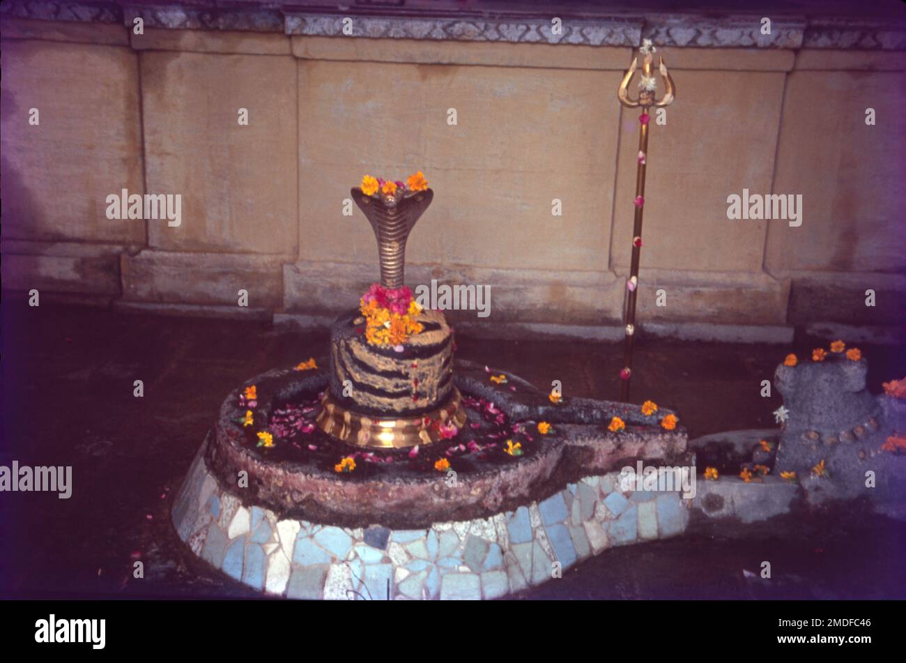 Mahakaleshwar Jyotirlinga è un tempio indù dedicato a Shiva ed è uno dei dodici Jyotirlinga, santuari che si dice siano le dimore più sacre di Shiva. Si trova nell'antica città di Ujjain, nello stato di Madhya Pradesh, India. Il tempio è situato sul lato del fiume santo Shipra. Foto Stock
