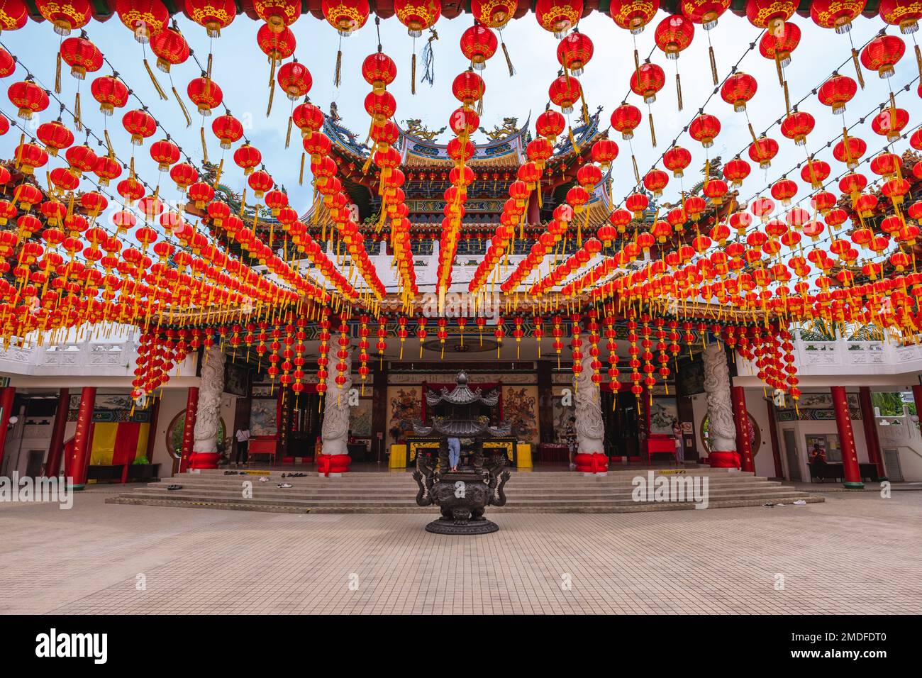 13 gennaio 2023: Tempio Thean Hou situato a Kuala Lumpur, Malesia. E 'stato costruito da Hainanesi che vivono in Malesia, costruito nel 1981 e complet Foto Stock