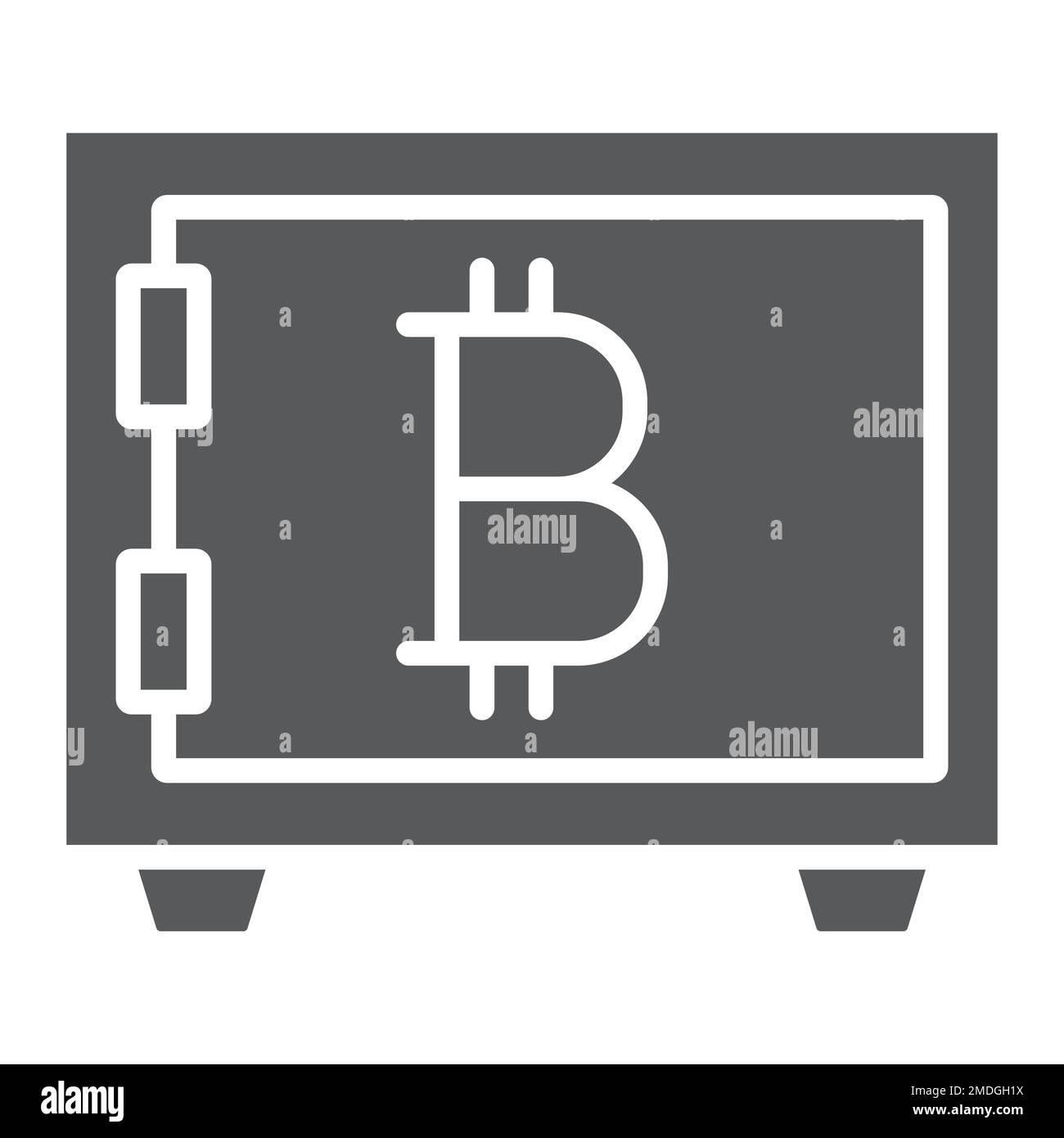 Bitcoin memoria glifo icona, sicurezza e denaro, segno di sicurezza, grafica vettoriale, un modello solido su uno sfondo bianco, eps 10. Illustrazione Vettoriale