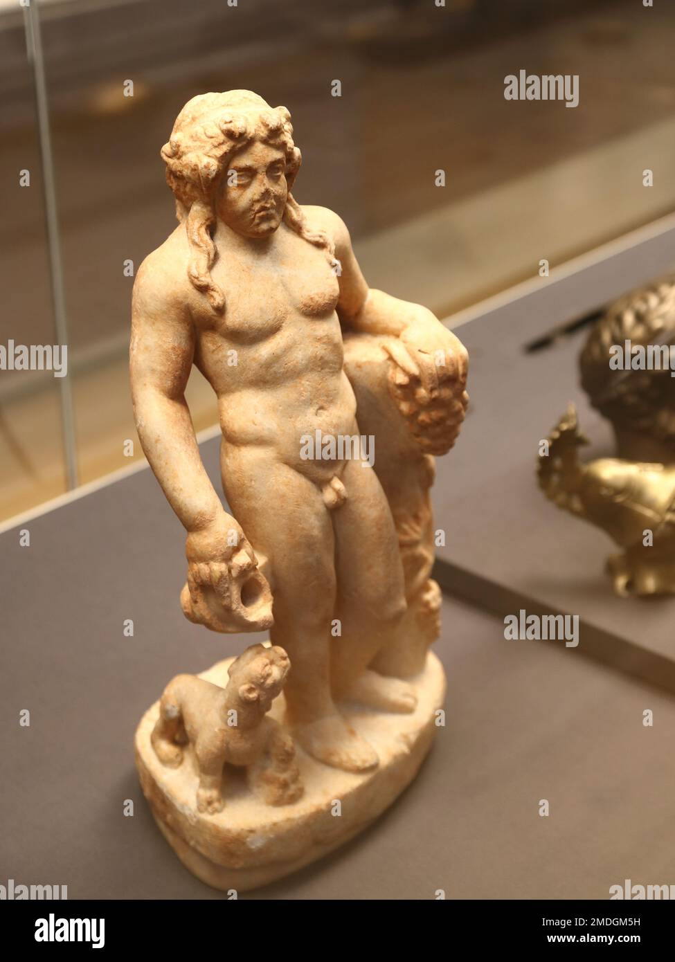 Statuetta in marmo romano di Bacco al British Museum, Londra, Regno Unito Foto Stock