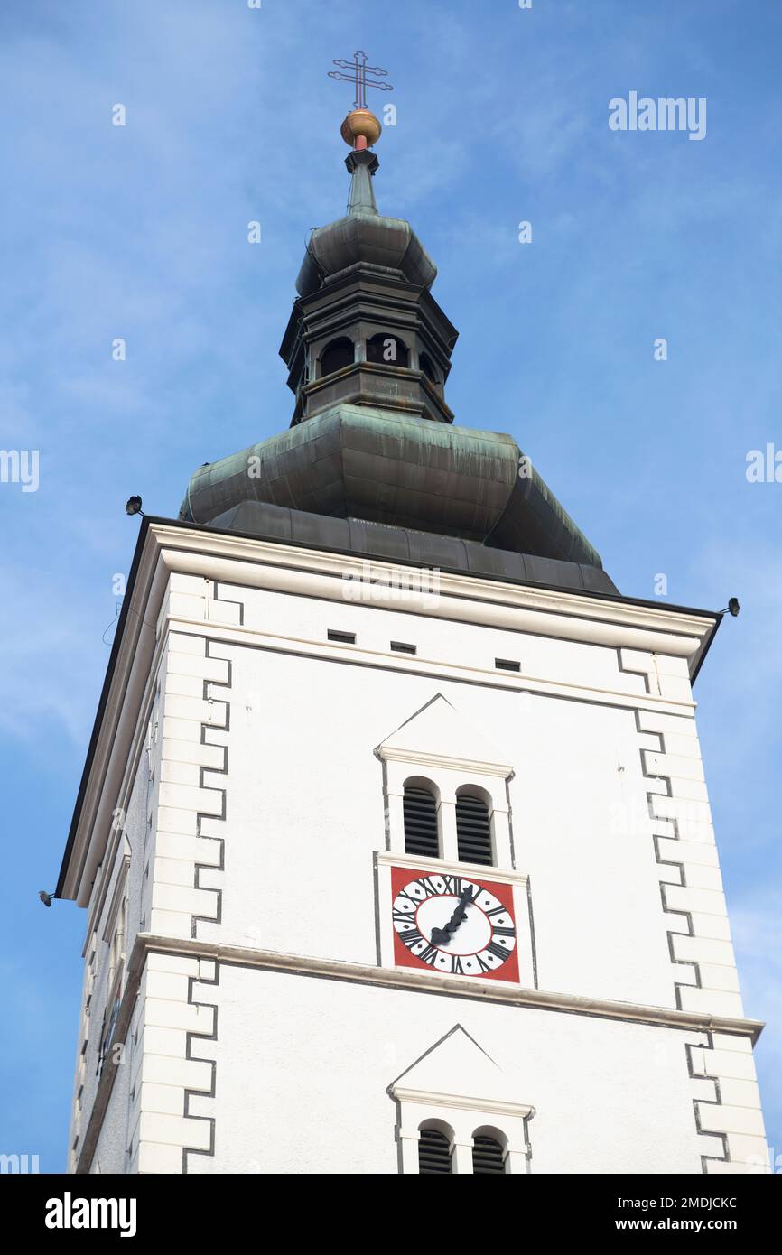 Croazia, Zagabria, la torre dell'orologio della Chiesa di San Marco. Foto Stock