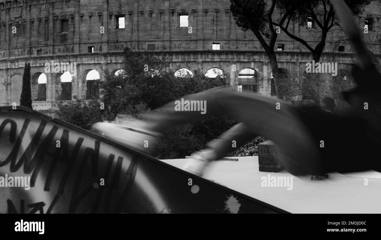 skatepark Colosseo Roma Foto Stock