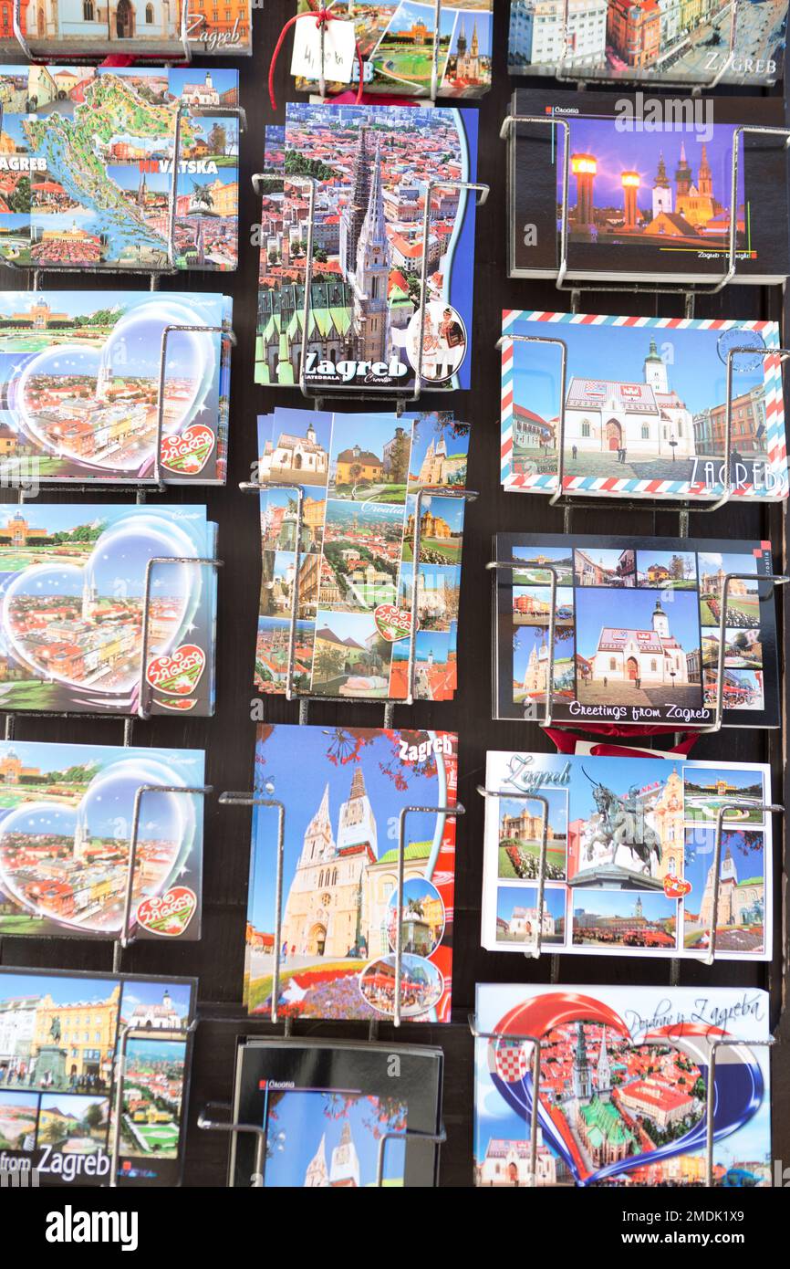 Croazia, Zagabria, cartoline turistiche di Zagabria. Foto Stock