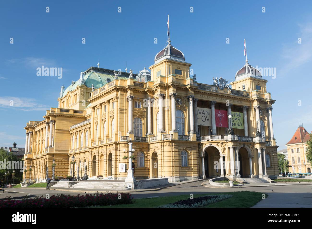 Croazia, Zagabria, il Teatro Nazionale. Foto Stock