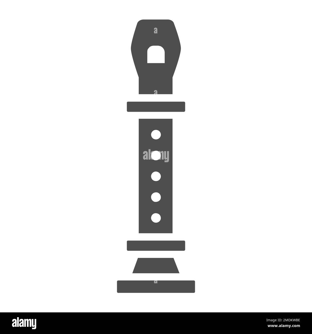 Icona di glifo flauto, musical e strumento, segno del vento di legno, grafica vettoriale, un motivo a tinta unita su sfondo bianco, eps 10. Illustrazione Vettoriale