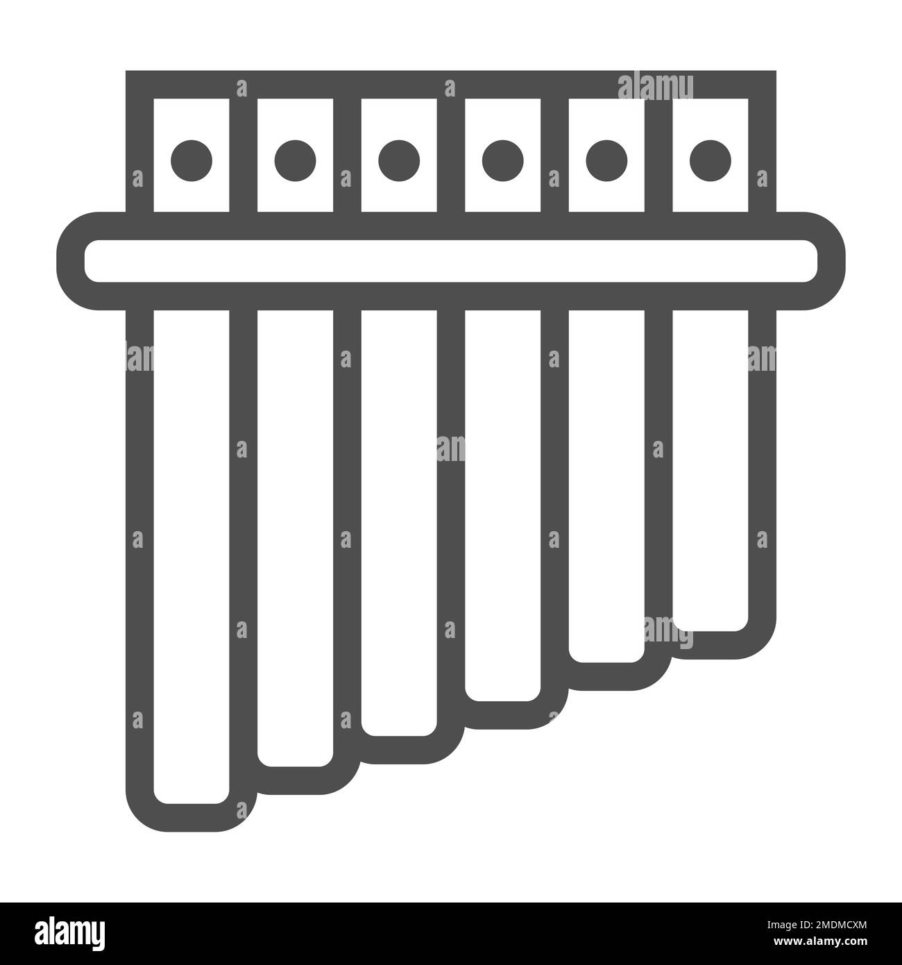 Icona linea Panpipe, musical e strumenti, flauto segno, grafica vettoriale, un disegno lineare su sfondo bianco, eps 10. Illustrazione Vettoriale
