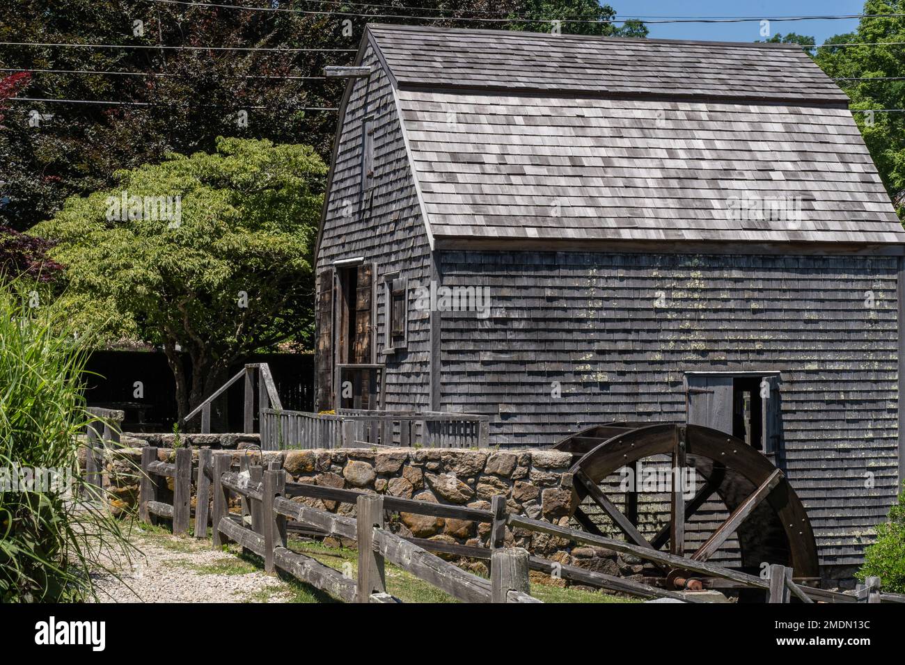 Sandwich, Massachusetts-9 luglio 2022: Dexter’s Grist Mill si trova nell’affascinante cittadina di Cape Cod di Sandwich ed è uno dei sit più fotografati Foto Stock