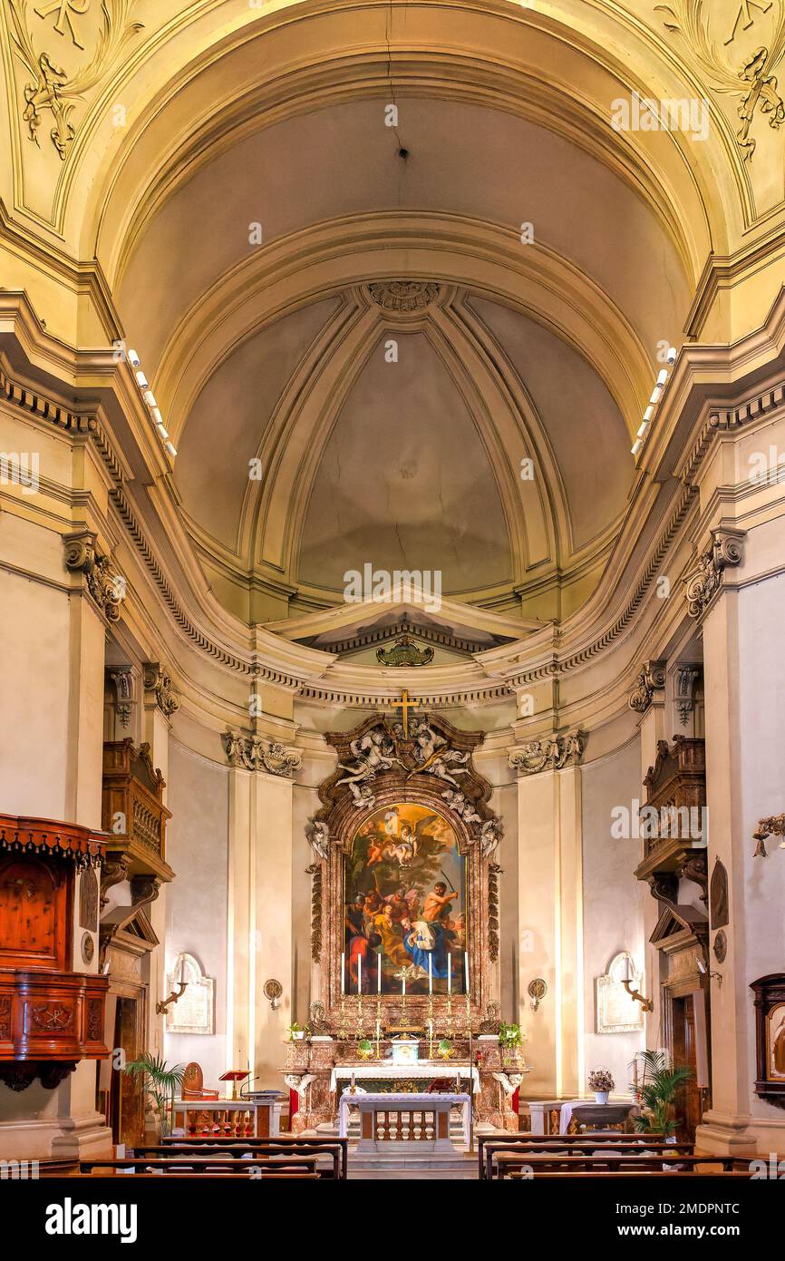 Interno della chiesa dei Santi Marcellino e Pietro al Laterano, Roma, Italia Foto Stock