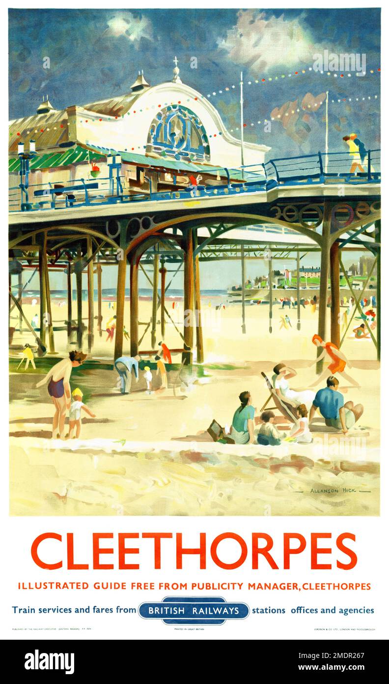 Cleethorpes di Allanson Hick (1898-1975). Poster pubblicato nel 1952 nel Regno Unito. Foto Stock