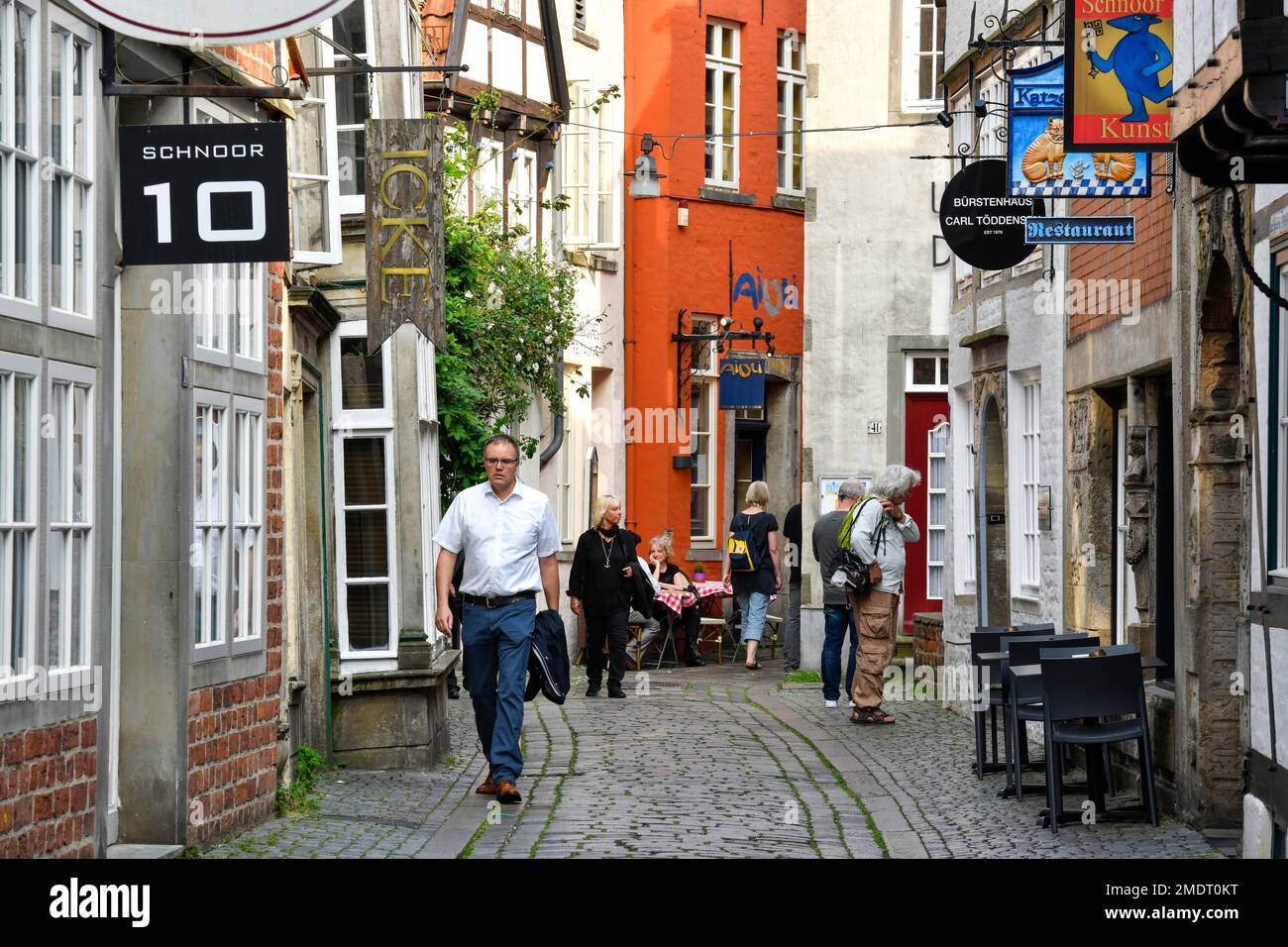 Street scene, Schnoor, Schnoorviertel, Brema, Germania Foto Stock