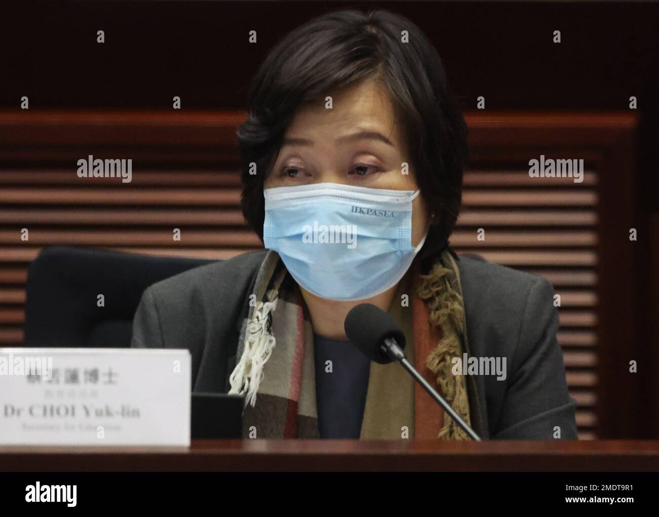 Christine Choi Yuk-lin, Segretario per l'istruzione, partecipa a Briefing sul Chief ExecutiveHH 2022 Policy Address presso LegCo Building. 04NOV22 SCMP/Edmond SO Foto Stock