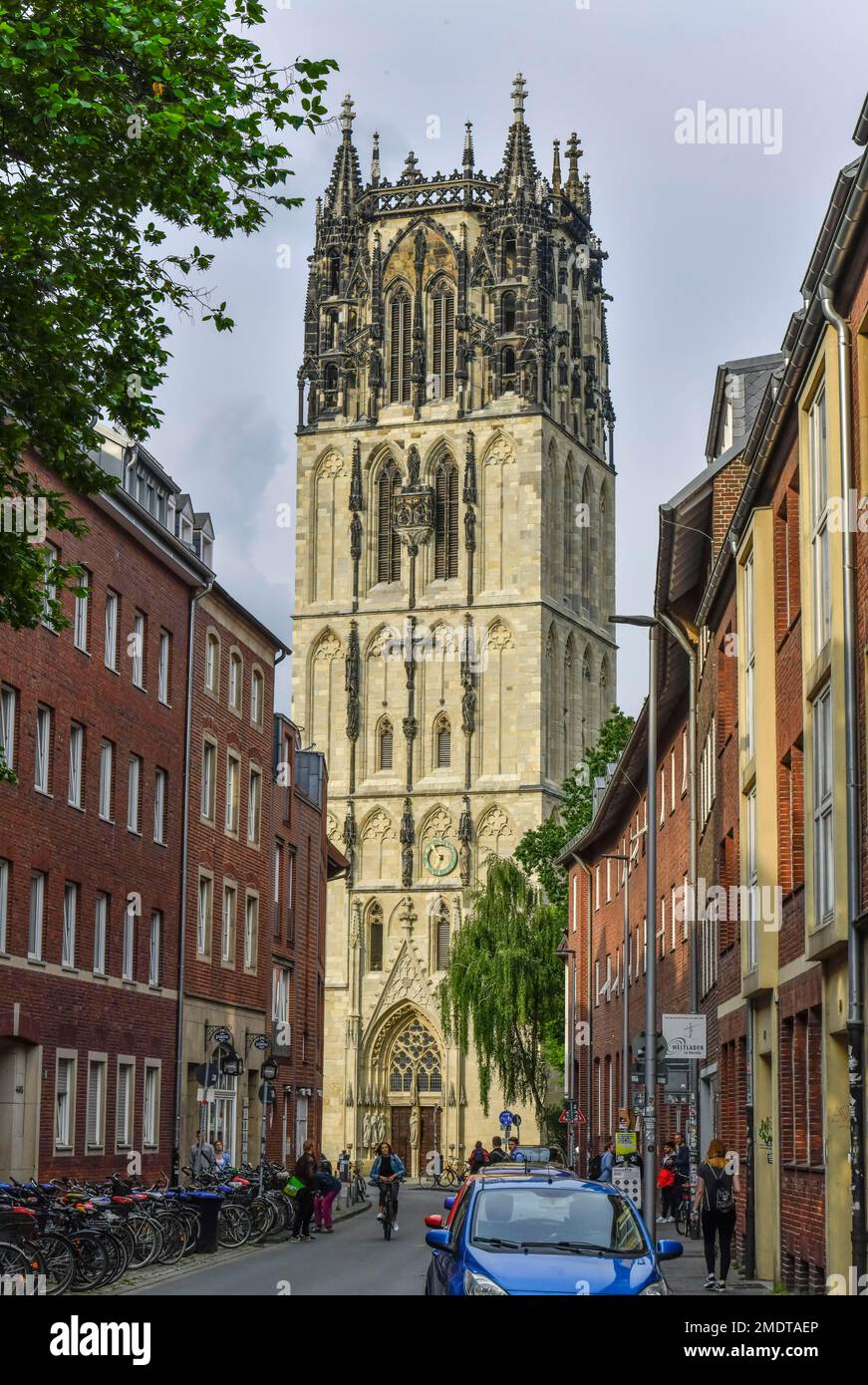 Liebfrauen-Ueberwasserkirche, Ueberwasserkirchplatz, Muenster, Renania settentrionale-Vestfalia, Germania Foto Stock