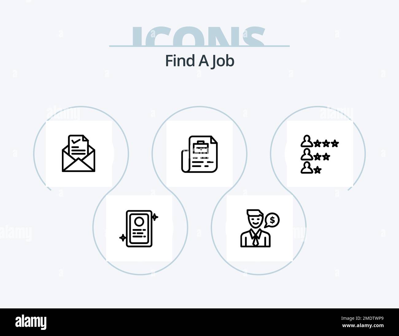 Trova Un modello di icona Job Line Pack 5. sito web del lavoro. borsa. borsa.  ricerca. trova Immagine e Vettoriale - Alamy