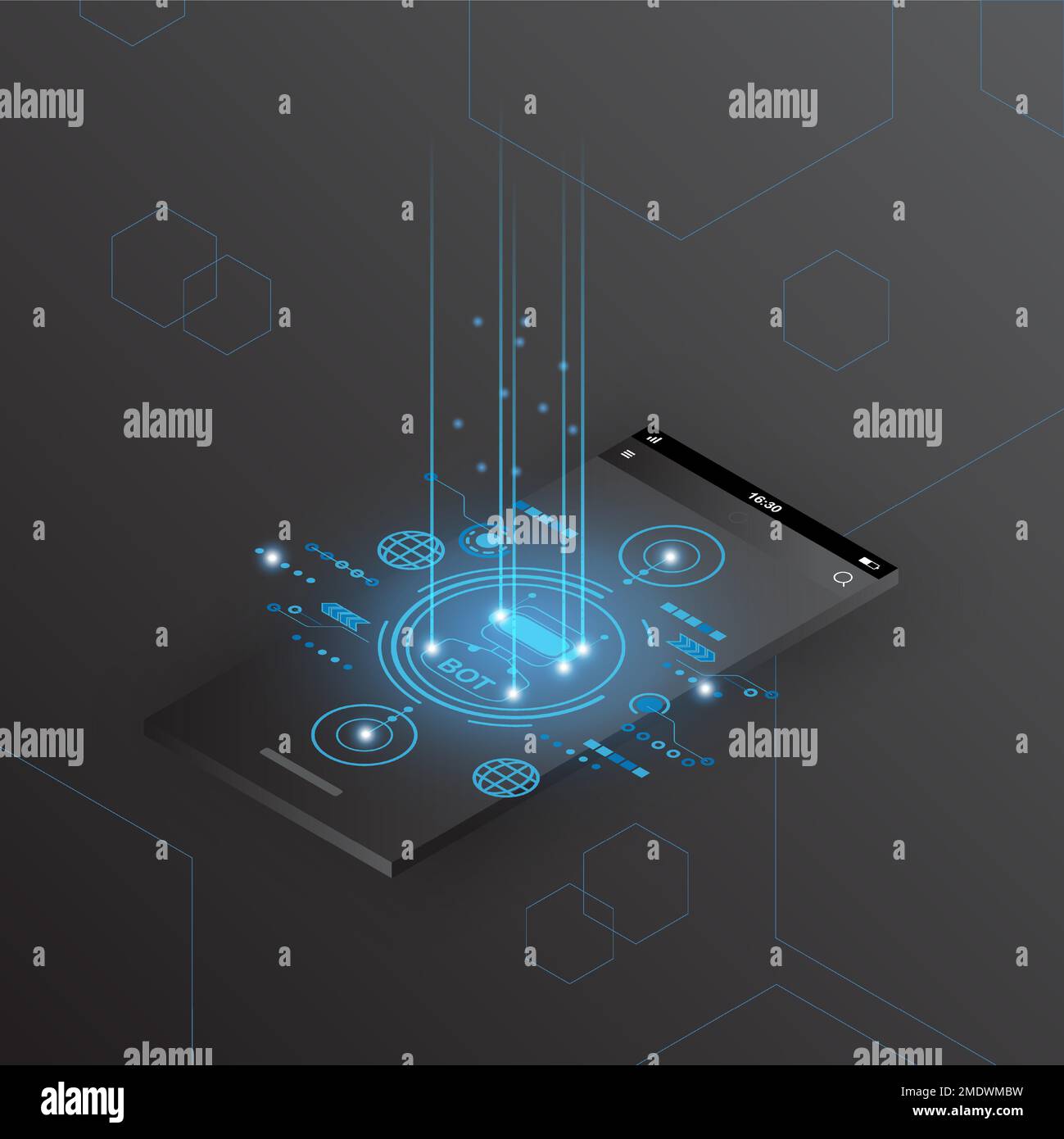 ChatGPT ai tecnologia di intelligenza artificiale concetto hitech. chat GPT con smart bot, ai aperto, linea, luci, tecnologia Abstract, vettore. design Illustrazione Vettoriale