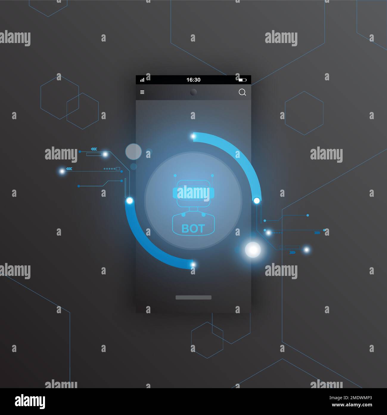 ChatGPT ai tecnologia di intelligenza artificiale concetto hitech. chat GPT con smart bot, ai aperto, linea, luci, tecnologia Abstract, vettore. design Illustrazione Vettoriale