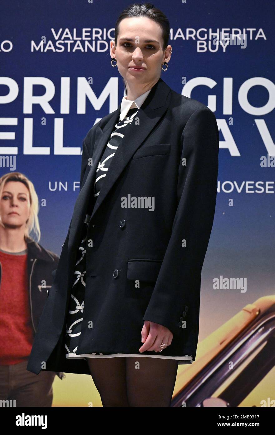 23 gennaio 2023, ROMA: L'attrice italiana Sara Serraicco posa durante una  fotocall per il film ''il primo giorno della mia vita'' a Roma, 23 gennaio  2023. Il film sarà proiettato nelle sale