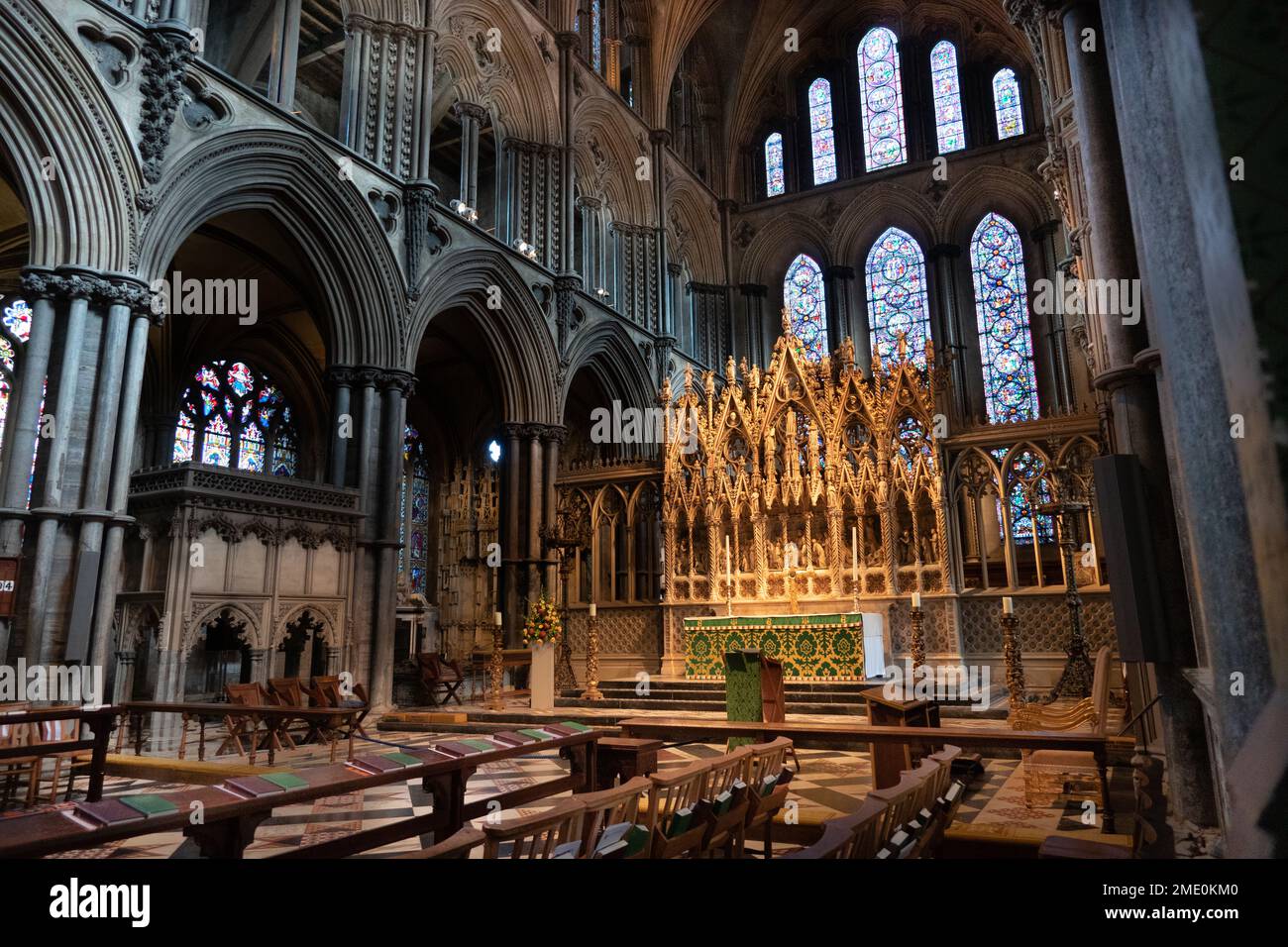 All'interno della Cattedrale Ely, la terza cattedrale medievale più lunga d'Inghilterra Foto Stock