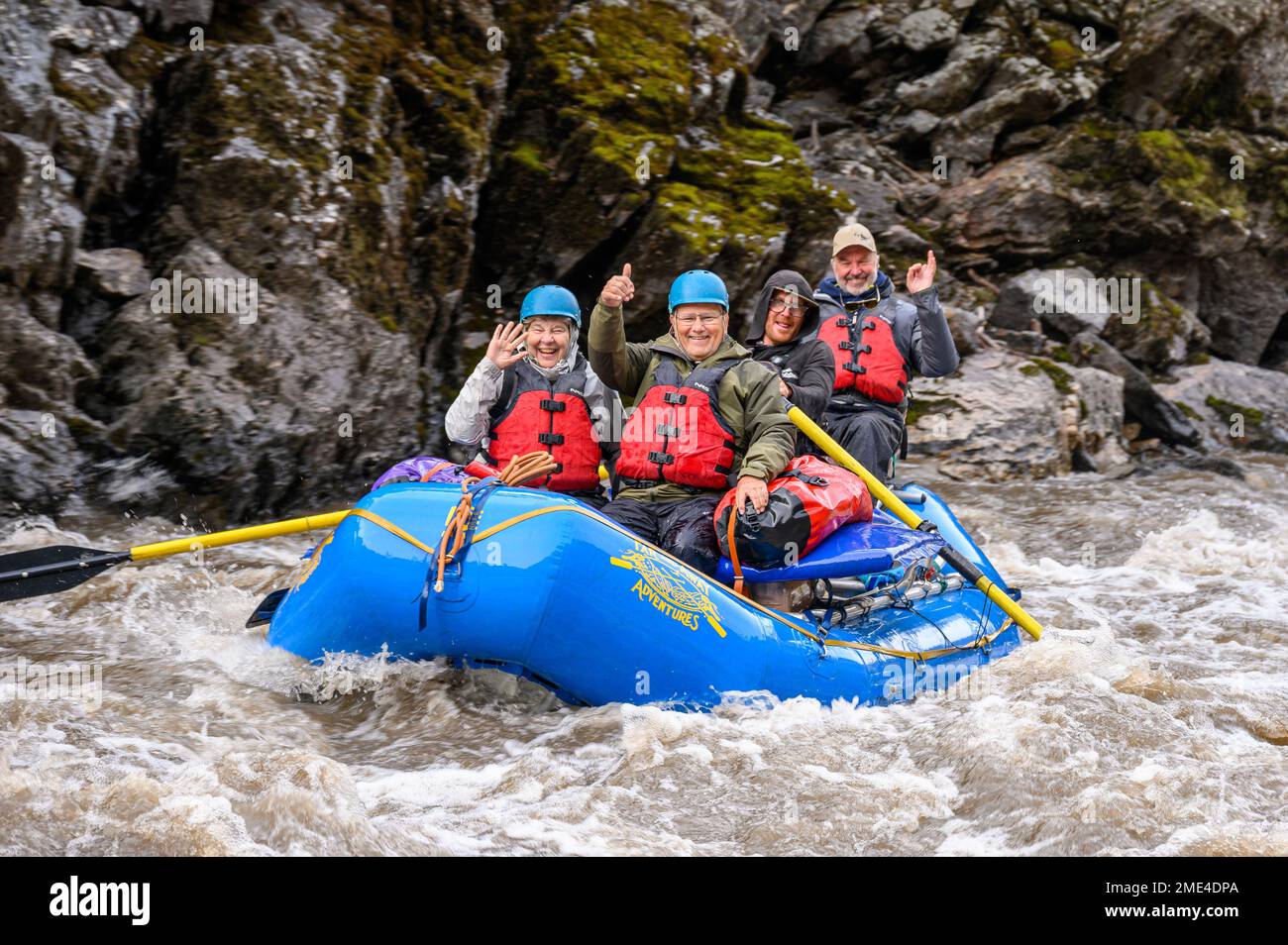Whitewater Rafting sul Medio forcella Salmon River in Idaho con lontane avventure. Foto Stock