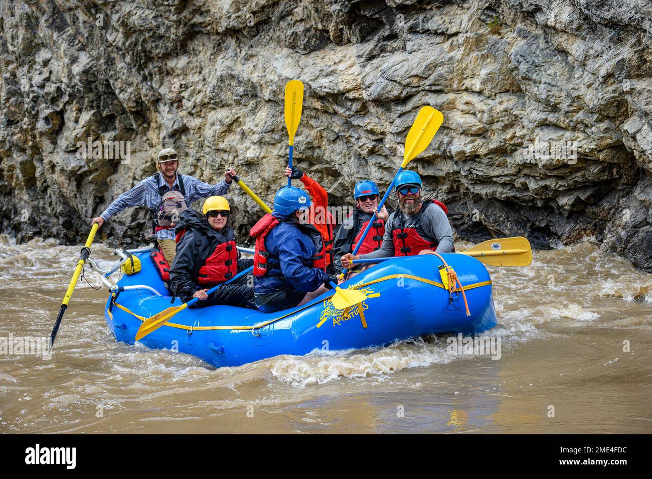 Whitewater Rafting sul Medio forcella Salmon River in Idaho con lontane avventure. Foto Stock