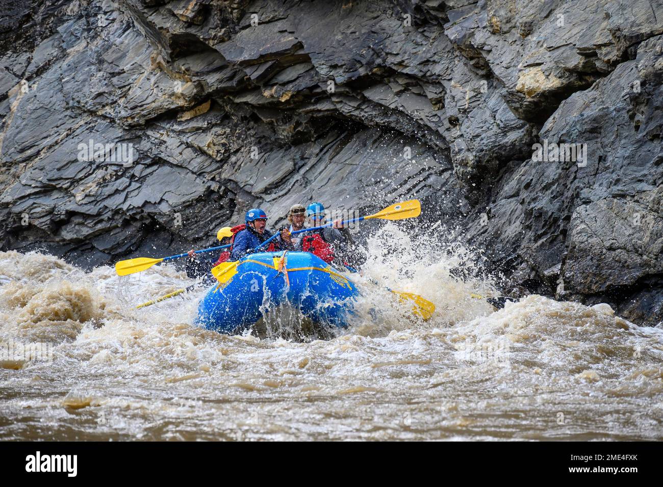 Whitewater Rafting sul Medio forcella Salmon River in Idaho con lontane avventure. Foto Stock