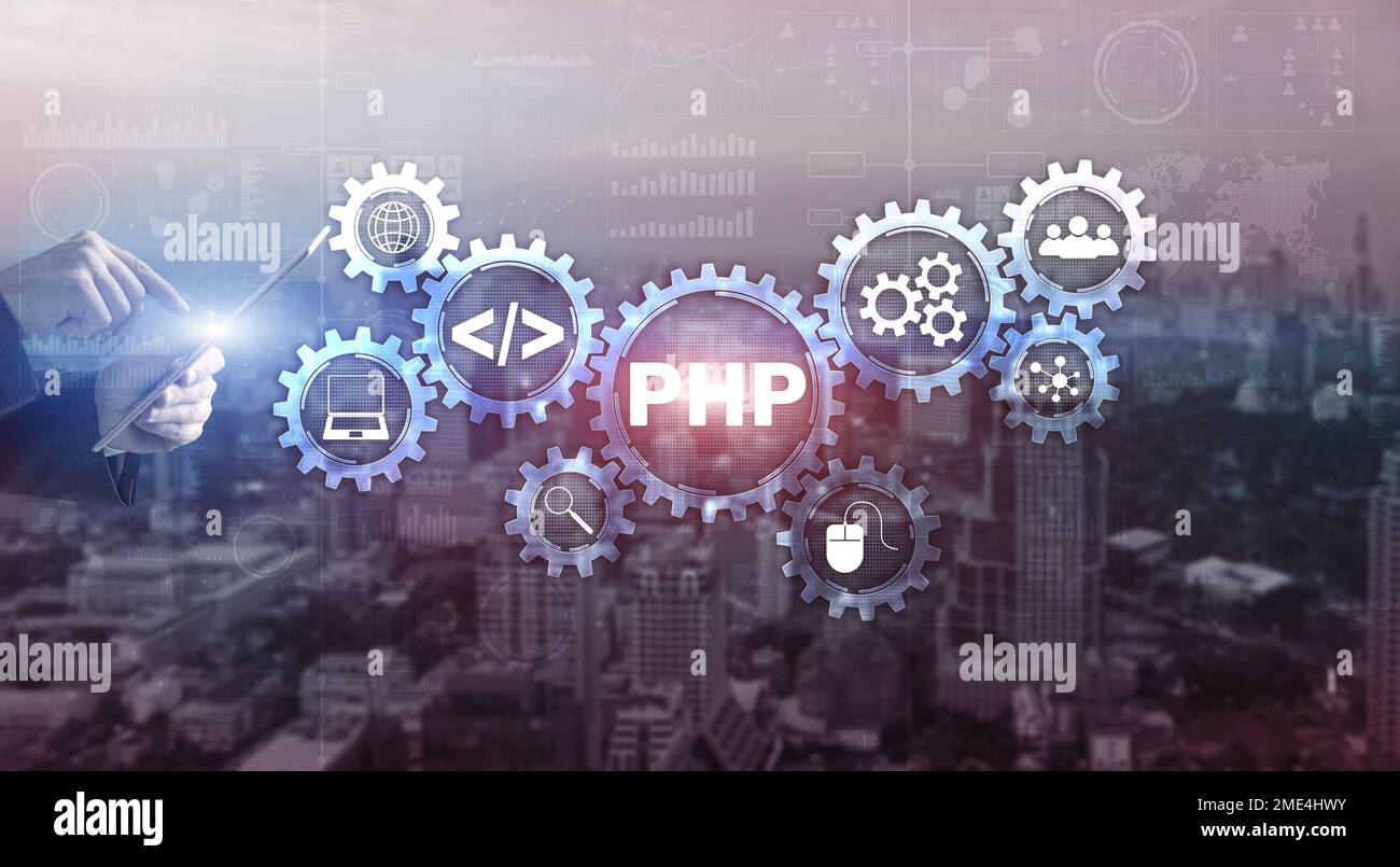 Concetto di codifica PHP. Ricerca programmatore. Tecnologia di base Foto  stock - Alamy