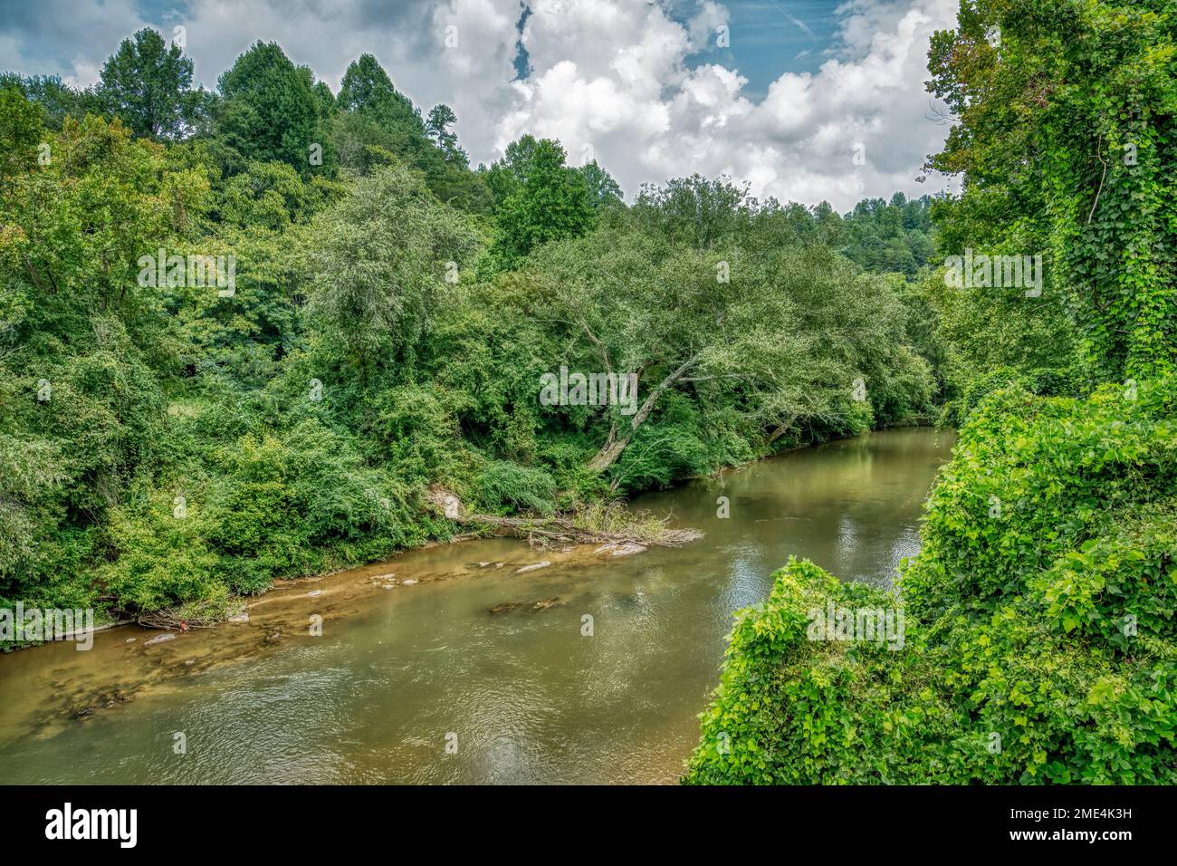 L'insenatura che corre accanto al Thomas C. Dula del brano musicale Tom Dooley famoso storico a Ferguson, North Carolina. Foto Stock