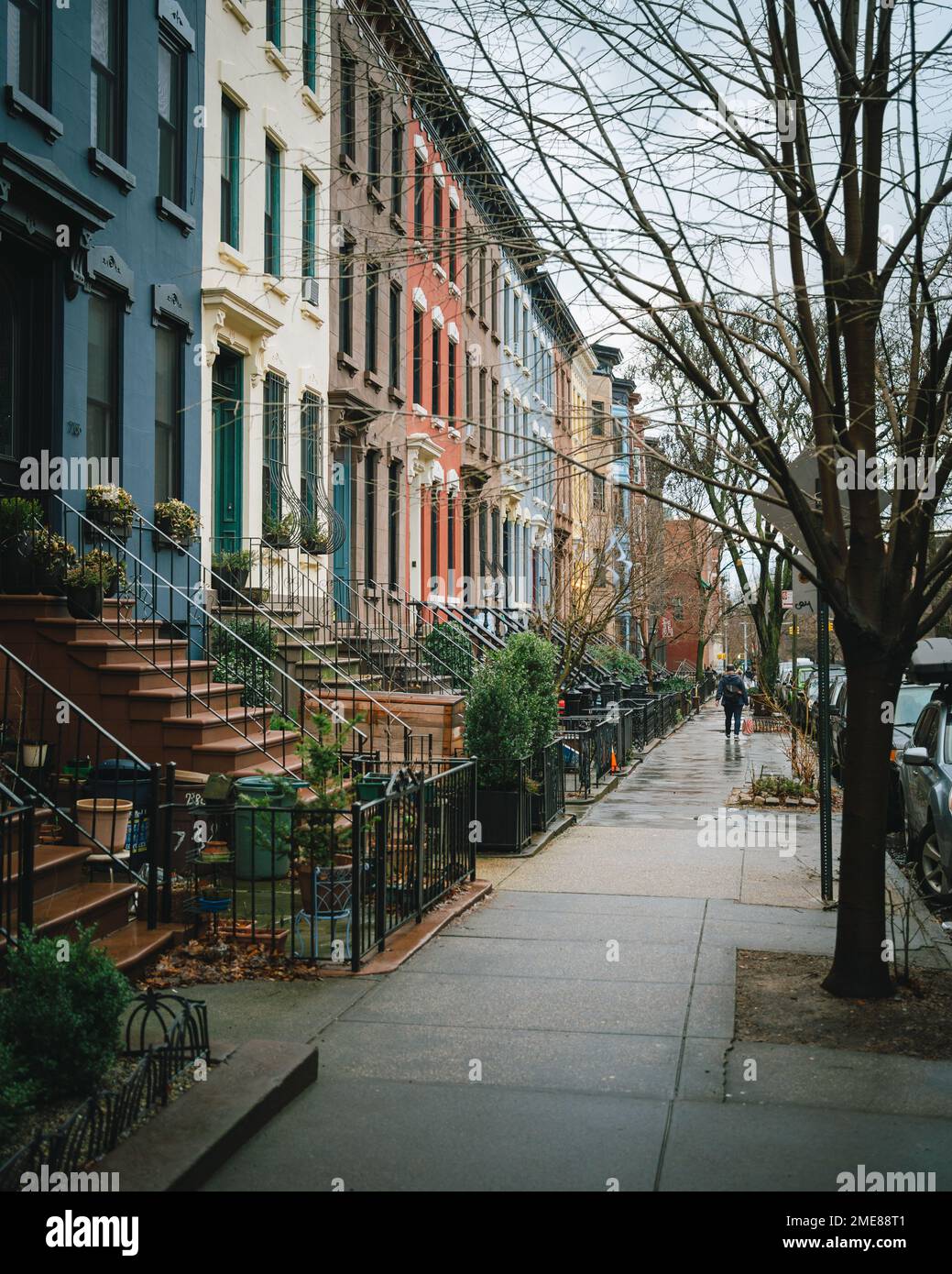 Belle case a Park Slope, Brooklyn, New York Foto Stock