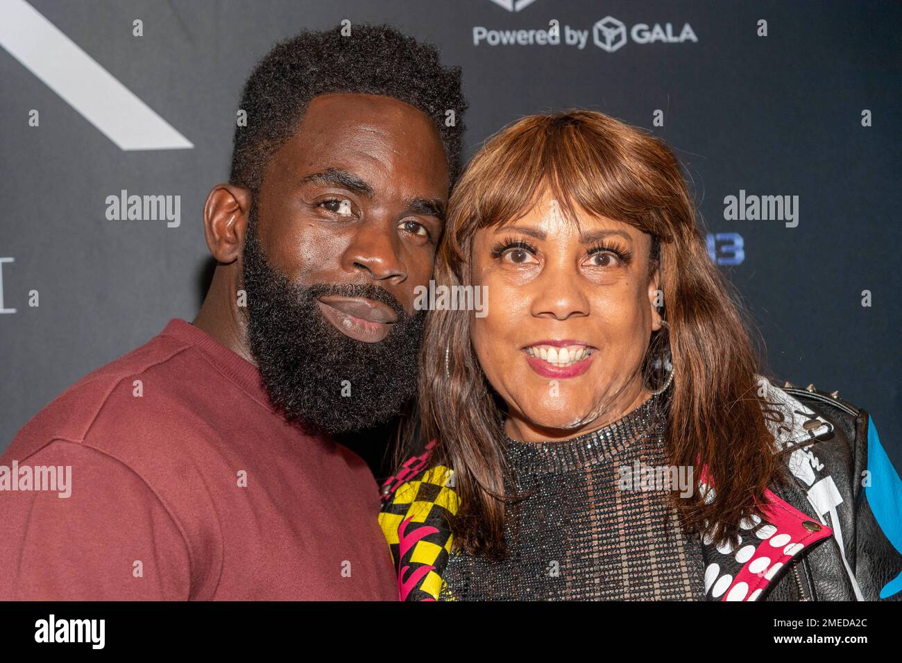 Los Angeles, Stati Uniti. 23rd Jan, 2023. Jimmy Akingbola, Marie Lemelle partecipa al film di gala gigante di Blockchain e alla serie di film in streaming Exertion3 RZR al Greenway Court Theater, Los Angeles, CA Gennaio 23 2023 Credit: Eugene Powers/Alamy Live News Foto Stock