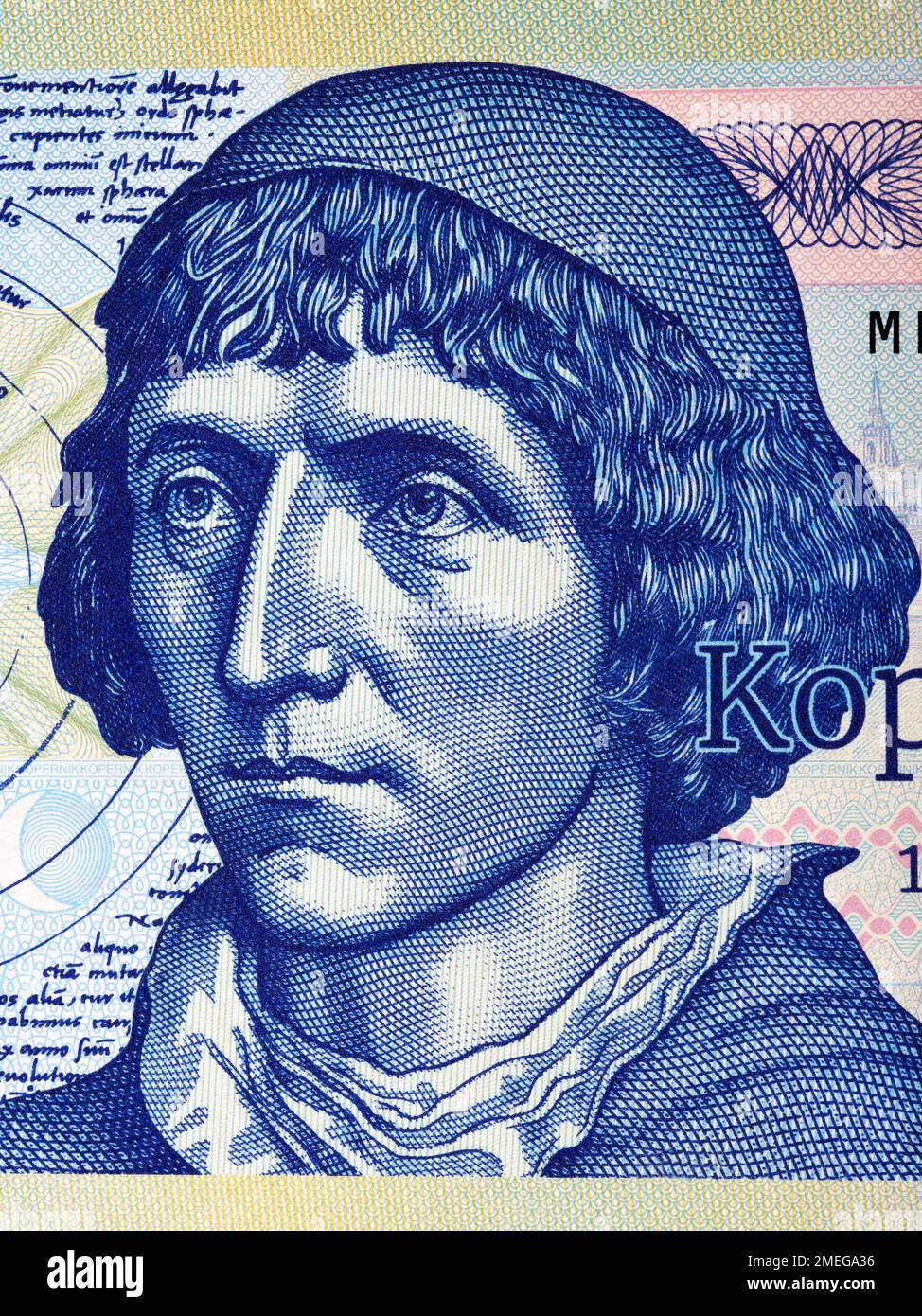 Nicolaus Copernicus un ritratto di primo piano dal denaro Foto Stock