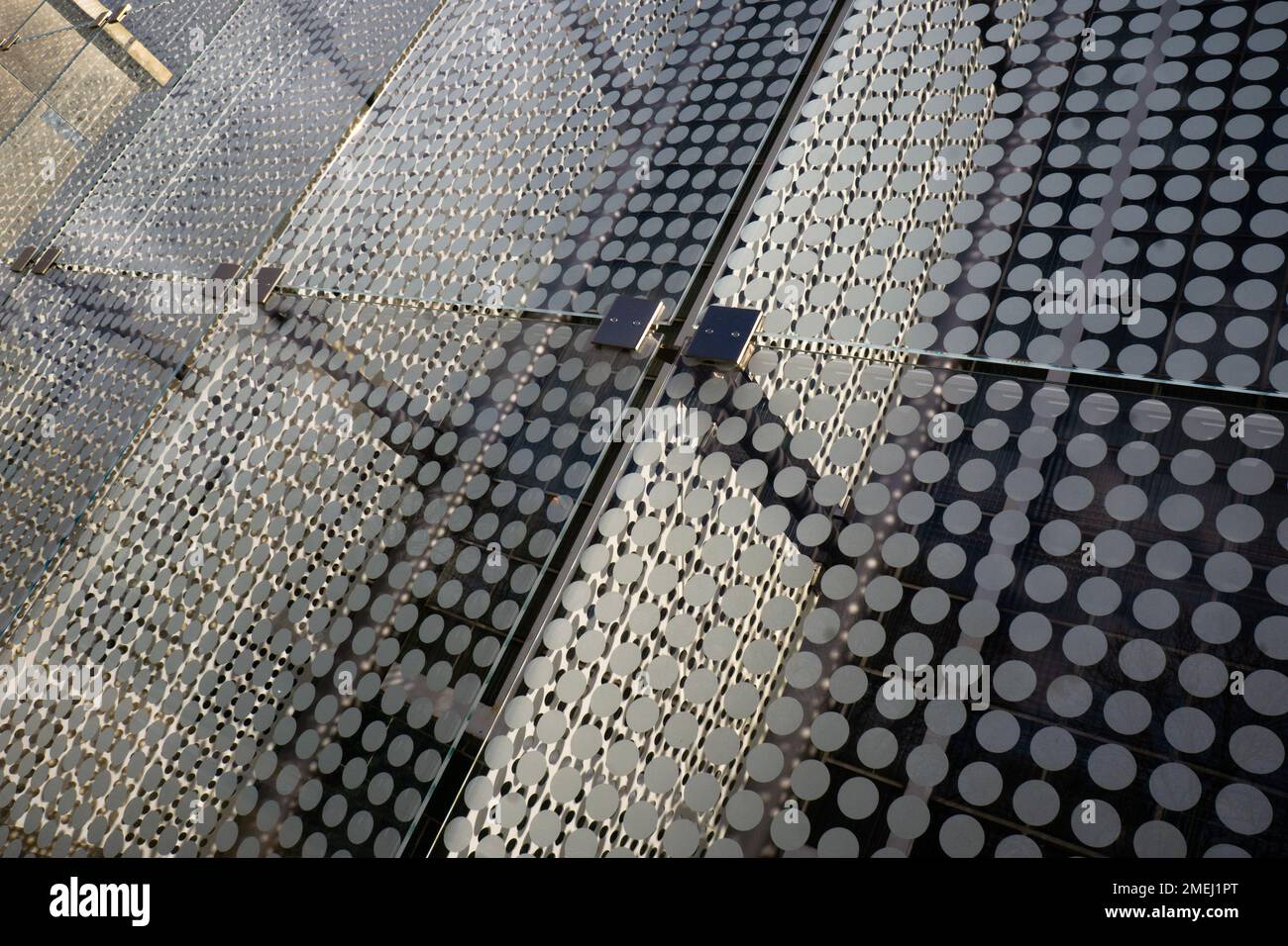 L'esterno decorato del Queens Museum nel Flushing Meadows Corona Park, Queens, New York. Foto Stock