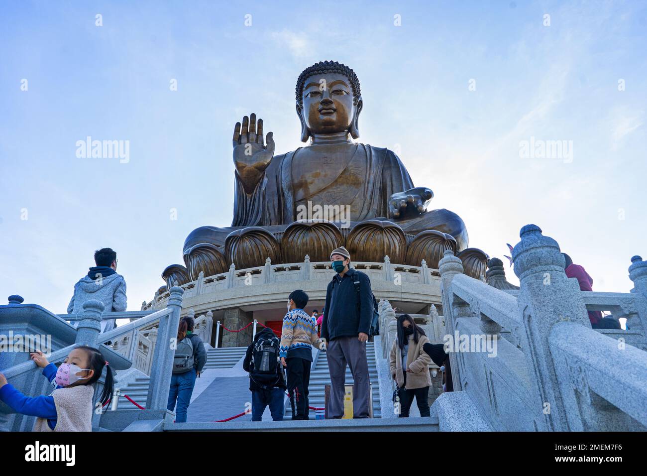 Hong Kong 2022 Isola di Lantau, Tempio del Buddha gigante, Tian Tan Foto Stock