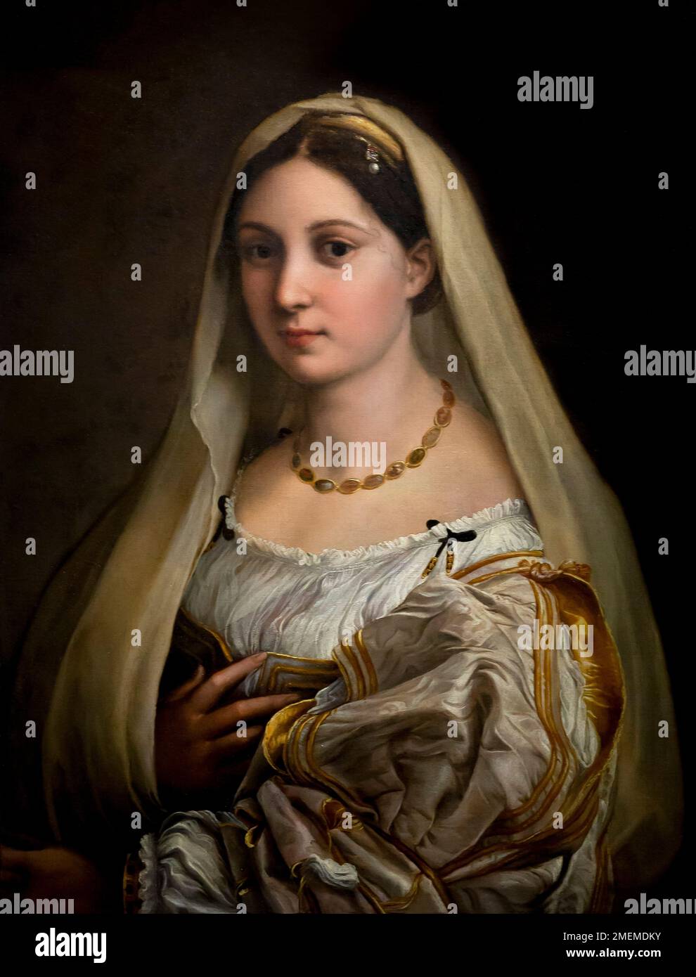 La donna velata, la Donna Velata, Raffaello, circa 1513-1514, Palazzo Pitti, Firenze, Italia Foto Stock