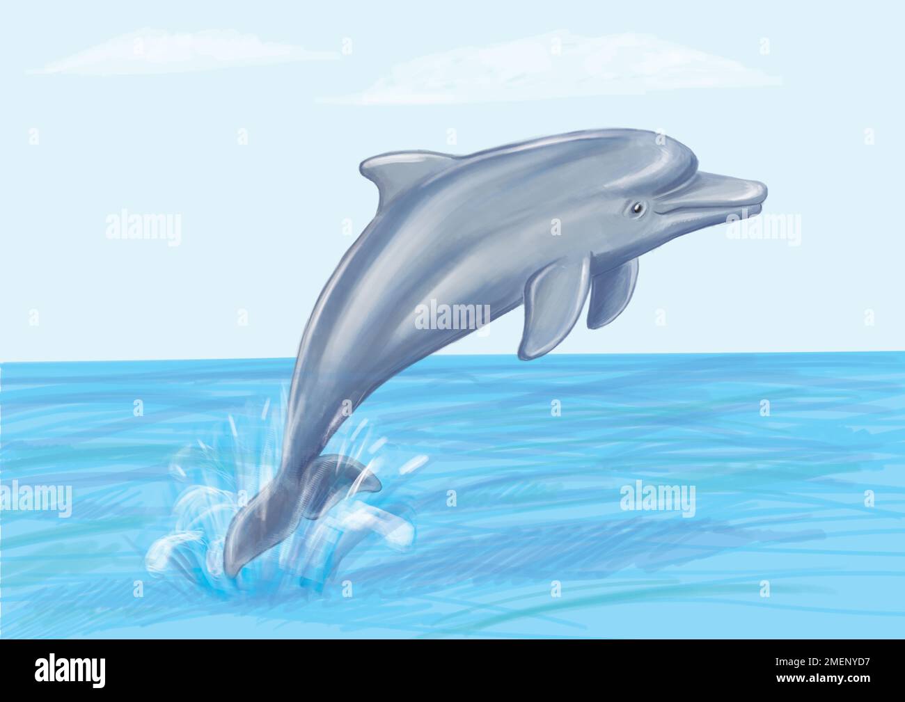Dolphin saltando fuori di acqua Foto Stock