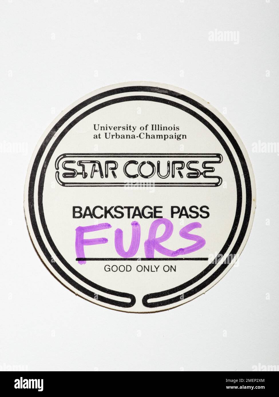 Pass per il backstage per un concerto di Psychedelic Furs Foto Stock Pass per il backstage per un concerto di Psychedelic Furs Foto Stock