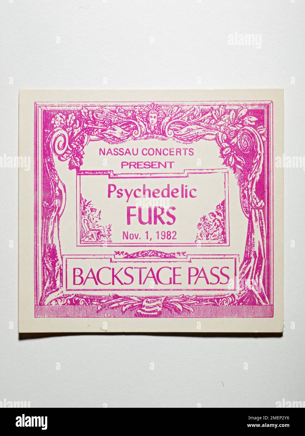 Pass per il backstage per un concerto di Psychedelic Furs Foto Stock Pass per il backstage per un concerto di Psychedelic Furs Foto Stock