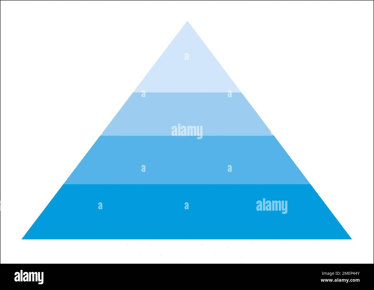 Piramide con sfumature di colore che rappresentano livelli diversi. Foto Stock