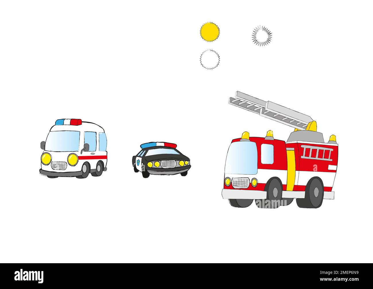 Illustrazione dei servizi di emergenza Foto Stock