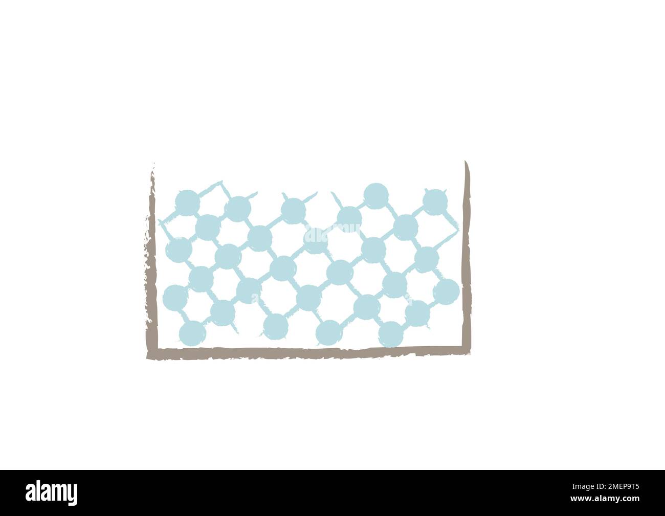 Illustrazione del legame molecolare di ghiaccio solido Foto Stock