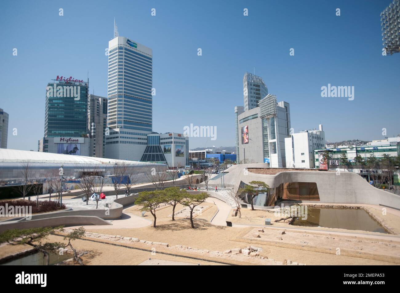 Corea del Sud, Seoul, Dongdaemun, Design Plaza Culture Park, vista generale Foto Stock
