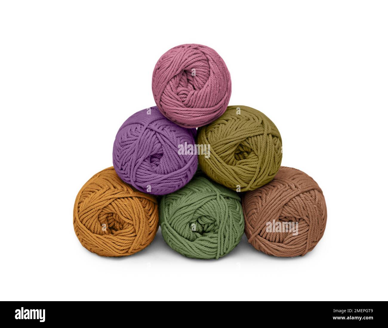 Palle di stagione autunnale e invernale filo colorato in pila Foto Stock