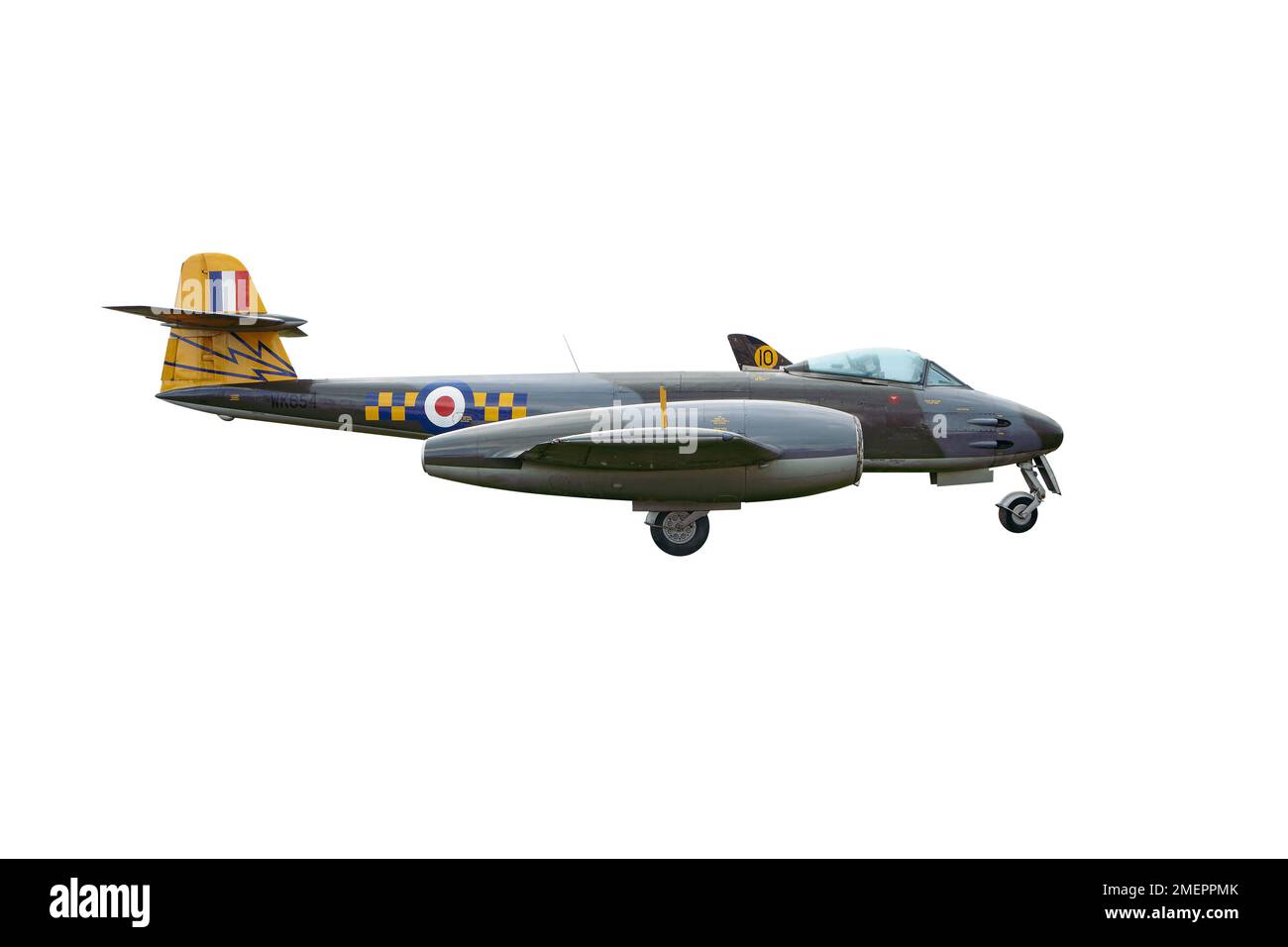 Gloster Meteor F Mk.8 jet fighter britannico, vista laterale Foto Stock