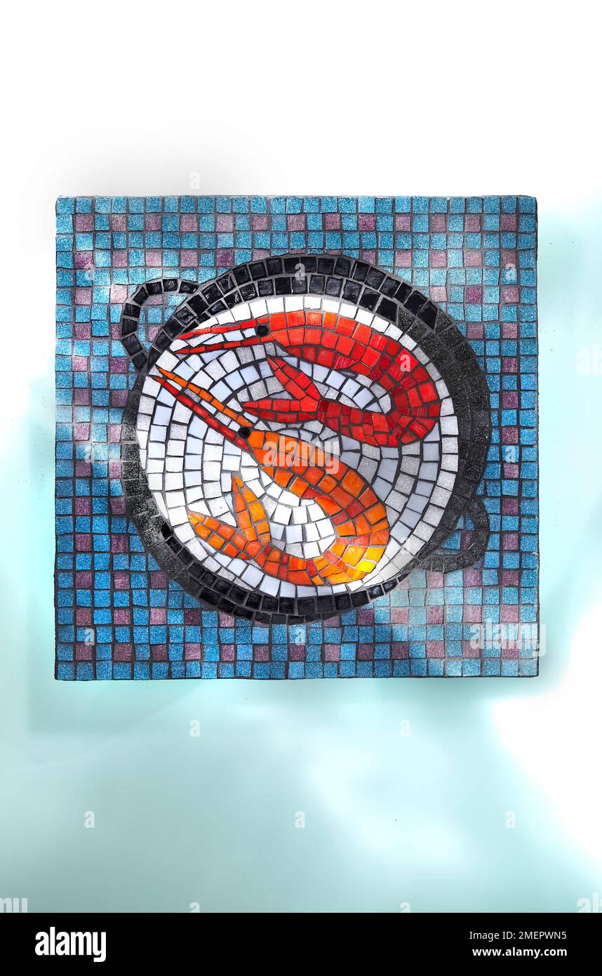 Trivetto a mosaico, primo piano Foto Stock