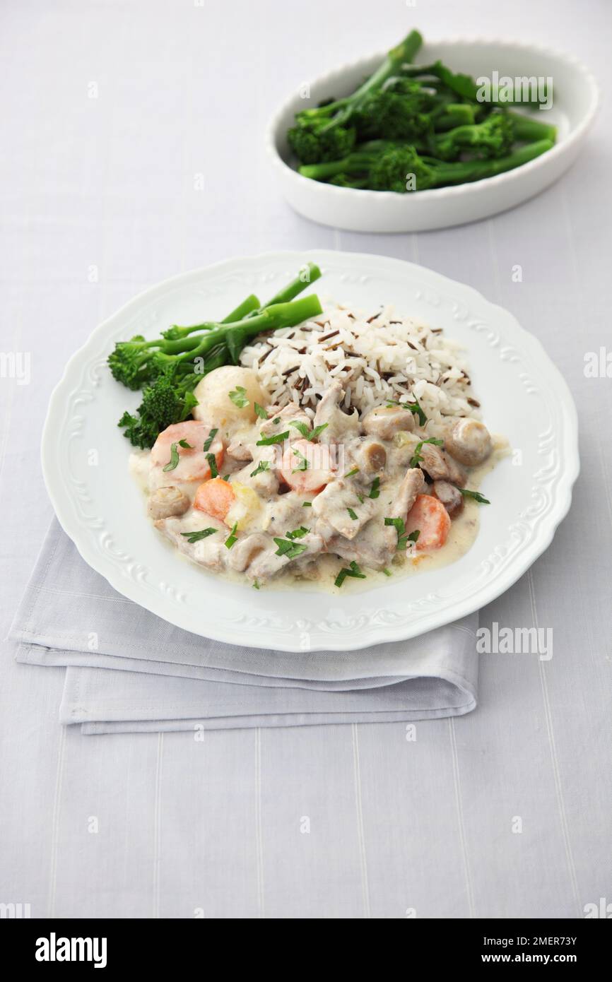 Blanquette de Veau, ragù di vitello francese Foto Stock