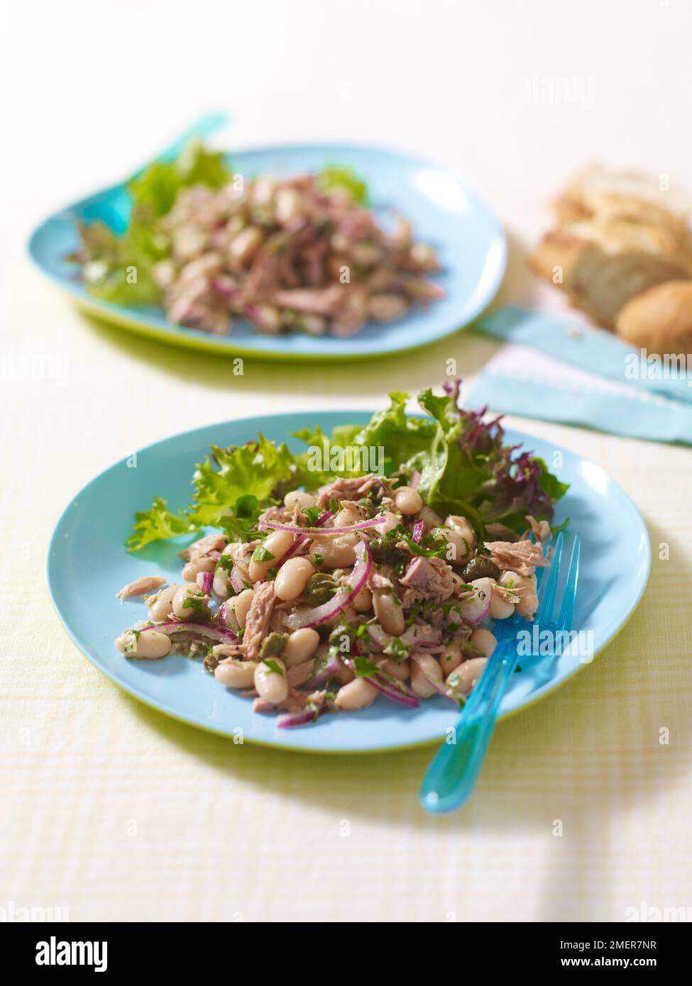 Insalata di fagioli cannellini Foto Stock