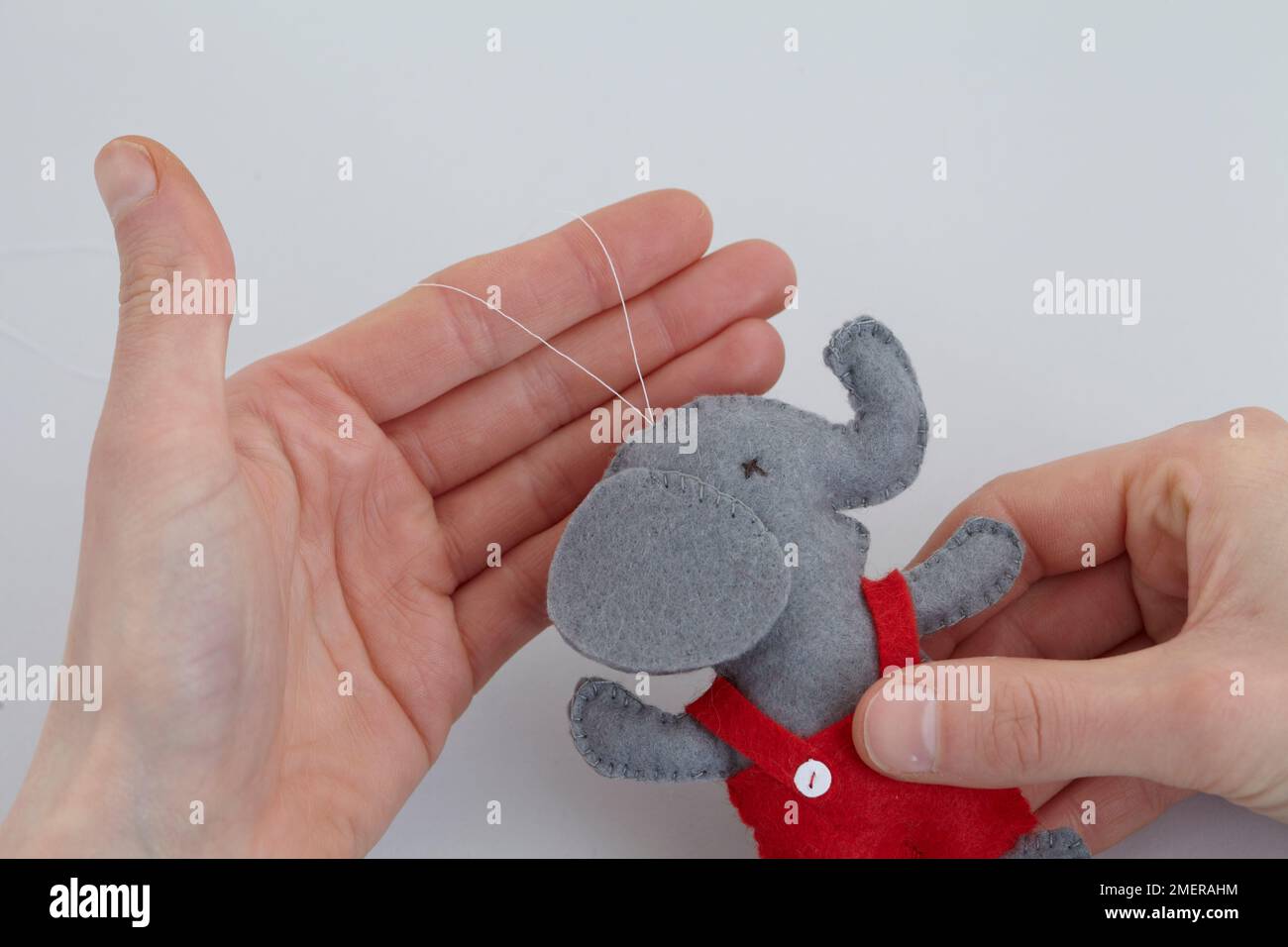 Felt elefante animale mobile Foto Stock