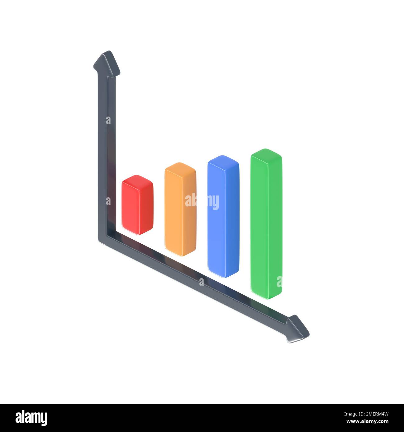 diagramma isometrico grafico crescita colorato semplice cartoon rendering 3d Foto Stock