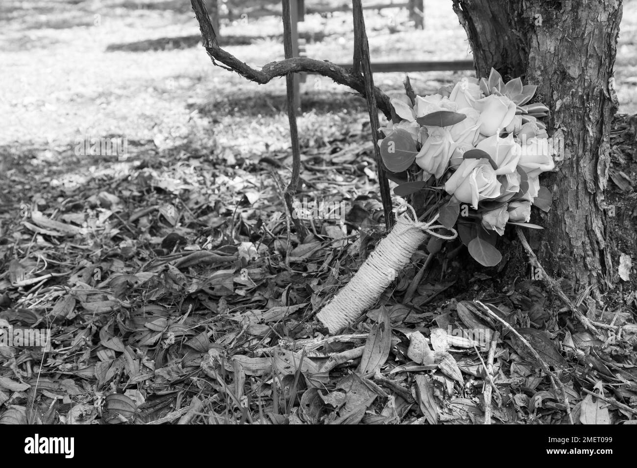 Bouquet di nozze per la sposa nel suo giorno speciale. Foto Stock