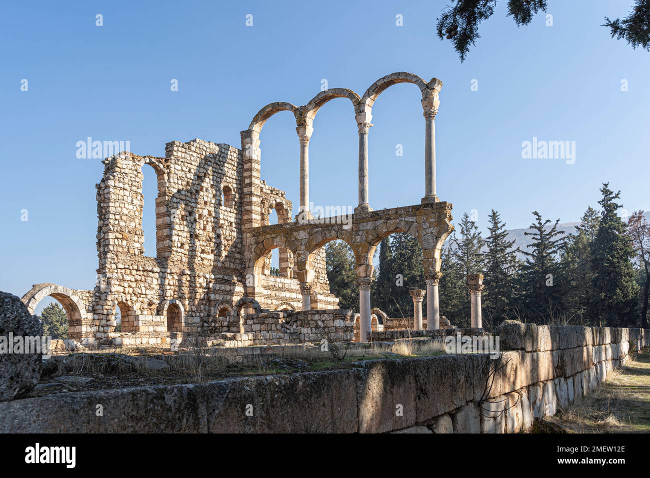 Le rovine romane di Anjar, Libano Foto Stock