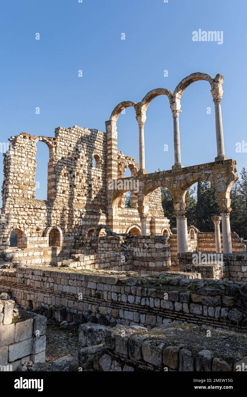 Le rovine romane di Anjar, Libano Foto Stock